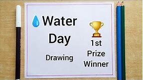 World Water Day Poster Drawing | Save Water Drawing Competition | Save Water Save Earth Drawing