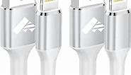 Aioneus iPhone Charger, iPhone Charging Cable 3ft 2Pack MFi Certified Lightning Cable Nylon Braided iPhone Cord Fast Charging for iPhone 14 13 12 11 Pro Max XR XS X 8 7Plus 6 6s SE iPad - White