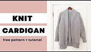 FREE Knitting Pattern + Tutorial | Cozy Shawl Collar Cardigan