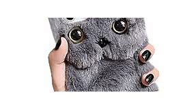 SGVAHY iPhone 7 Plus Case, Fluffy Cute 3D Animal Cat Shaped for Girls Women Soft TPU Case Shockproof Drop Resistant Phone Cover Protective iPhone 8 Plus (Dark Gray, iPhone 7 Plus / 8 Plus)