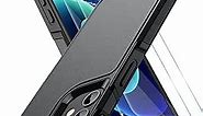 SPIDERCASE Designed for iPhone 12 Case/iPhone 12 Pro Case, [10 FT Military Grade Drop Protection] [with 2 pcs Tempered Glass Screen Protector] Protective Cover for iPhone 12/12 Pro (Black)
