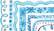 Winter Clipart Borders - January, Holiday, Snowflake, Christmas Clipart Frames