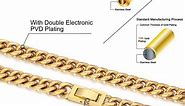 8mm Cuban Link Chain in 18K Gold for Men's Necklace KRKC
