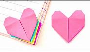 Easy Sticky Note Origami - Heart Bookmark / Post it Origami / Paper Origami Heart Bookmark