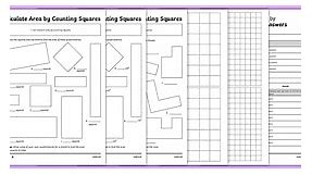 Year 4 Calculate Area by Counting Squares Worksheet Pack