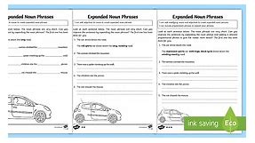 Expanded Noun Phrases Differentiated Worksheet Pack