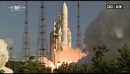 Décollage d'Ariane 5 - Vol 215 - 29/08/13 - EUTELSAT 25B/Es'hail 1 et GSAT-7