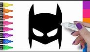 How to draw batman face mask step by step / draw batman for beginners