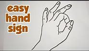 how to draw hand || okay hand sign || step by step
