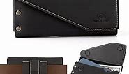 Topstache Leather Phone Holster with Belt Clip,S22 Ultra Belt Holder,iPhone 14 Pro Max Case for Belt,Leather Belt Pouch for Universal Smartphone with Otterbox Case,Flip Cellphone Pouch,XL,Black