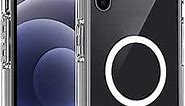 Magnetic Case for iPhone Xs Max Case, [Wireless Charging] [Compatible with Magsafe] No Yellowing and Military Drop Protection, Slim Transparent Phone Case Cover for iPhone Xs Max-Clear
