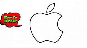 How To Draw Apple Logo - Step By Step | Apple Logo Drawing Easy