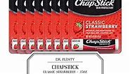 Chapstick Classic Strawberry Lip Balm Stick Bulk, 0.15 Oz (8 Count) - Chap Stick Skin Protectant Tubes, Stocking Stuffers - By Dr. Plenty