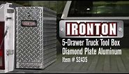 Ironton 5-Drawer Truck Tool Box Diamond Plate Aluminum 21in.