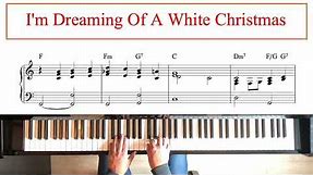 White Christmas. Ballad Style, piano tutorial + sheet music