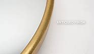 Antique Brass Round Ornate Metal Accent Wall Mirror