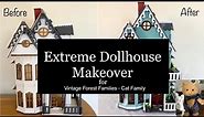 Victorian / gothic dollhouse puzzle kit makeover for Sylvanian Vintage Forest Families - Cat Family