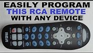Easily Program RCA 3 Device CRCR311B Universal Remote with TV
