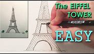 How to draw the Eiffel Tower - Paris World Monuments