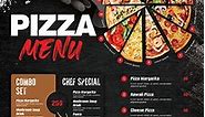 Black Exclusive Pizza Menu Flyer Free Restaurant menu Template PSD  | by Elegantflyer