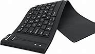 Tech Foldable Silicone Keyboard Wireless Bluetooth Waterproof Rollup Keyboard for Notebook/PC/Laptop/iPad/iPhone,Black,X-Small