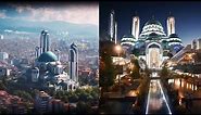 Belgrade (Serbia) as a futuristic city, imagined by AI
