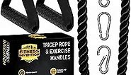 Tricep Rope Cable Attachment, 35" Rope Pull Down Attachment, Cable Attachments for Gym, Cable Handles Gym Equipment, Gym Rope Pull Down, Rope Attachment for Cable Machine, Gym Rope Pull Down