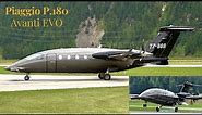 Piaggio P-180 Avanti EVO Landing & Take-Off at Engadin Airport