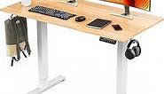 Sweetcrispy Electric Standing Desk,48 x 24in Adjustable Height Electric Stand up Desk Standing Computer Desk Home Office Desk Ergonomic Workstation with 3 Memory Controller, Bamboo Texture