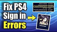 How to fix PlayStation Network Sign in failed on the PS4 (Fix Sign in Errors)