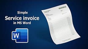 How to Create Simple a Service invoice Template using MS Word Office