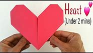 How to make an easy paper "💕Heart" under 2 minutes(A4 paper) - Valentine Origami for Beginners