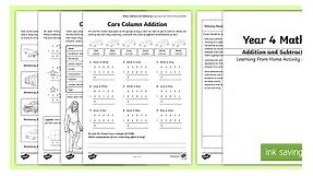Year 4 Maths: Addition and Subtraction Working From Home Activity Booklet
