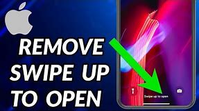 How To Remove Swipe Up To Open/unlock After Face Id On iPhone