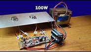 How to make 100W amplifier circuit using two transistors 2N3055