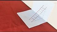 How to draw a 3D ladder trick art step by step on graph paper, Trick art for kids.