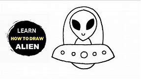 How To Draw An Alien | Drawing Of Cute And Easy Alien | Learn To Draw An Alien