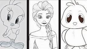 Easy Pencil Drawings For Kids/ Cartoon Drawing Step by Step/ How to Draw Cartoon Characters