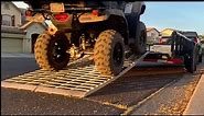 HOW TO LOAD ATV IN TRAILER SIDEWAYS, Honda Foreman, Honda Rancher solid axles