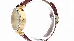 Geneva Women's Quartz Metal and Polyurethane Watch, Color:Brown (Model: AM1132G437-CGN)