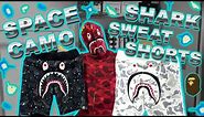 Bape Space Camo Shark Sweat Shorts Review!!! | A Bathing Ape
