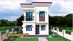 25 SQM | 3 BEDROOM | SMALL 2 STOREY HOUSE DESIGN IDEA | 5M X 5M | 2 T&B | BAHAY | PORMA HOUSE