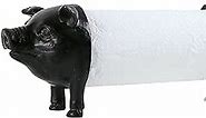NIKKY HOME Pig Paper Towel Holder Black Vintage Decorative Animal Tissue Towel Display Stand for Countertop Rustic Country Kitchen Toilet Farmhouse Decor Gift, Black Pig