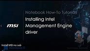 MSI® HOW-TO install Intel Management Engine driver