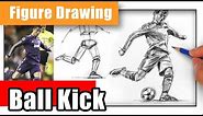 How to Draw a Cristiano Ronaldo Kicking - Figure in Motion