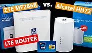 LTE-Router Test: ZTE MF286R vs. Alcatel HH72 (mit HoT Hofer Internet)