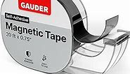 GAUDER Magnetic Tape Dispenser | Thin Magnetic Strips with Adhesive Backing (20' Long x 3/4" Wide) | Magnet Roll