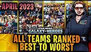 ALL TEAMS RANKED BEST TO WORST - APRIL 2023 - STAR WARS: GALAXY OF HEROES