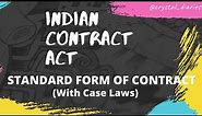 STANDARD FORM OF CONTRACT || INDIAN CONTRACT ACT #indiancontractact