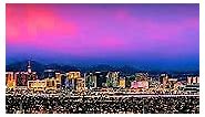 PHOTOSBYJON Las Vegas 2022 Skyline UNFRAMED Photo Print Dusk Color City Downtown 11.75 inches x 36 inches Photographic Panorama Poster Picture Standard Size